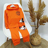 Спортивный костюм на мальчика, рост от 86 до 122 см (худи + штаны) цвет: оранжевый