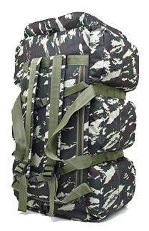 Військовий баул-сумка об'ємом 100 л, водонепроникна тканина, 8 кишень, маскувальна