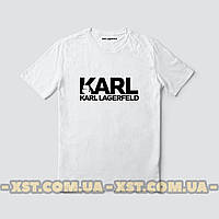 Мужская футболка оверсайз oversize Karl Lagerfeld Карл Лагерфельд Белая
