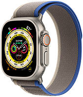 Apple Watch Ultra 49mm Titanium Case with Blue/Gray Trail Loop M/L (MQFV3)