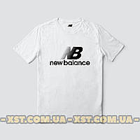 Мужская футболка оверсайз oversize New Balance Нью Беланс Белая