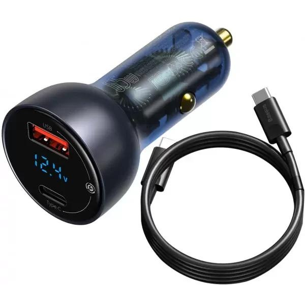 Автомобільний зарядний пристрій Baseus Particular Digital QC 4.0+PD3.0 PPS 65 W USB з кабелем (TZCCKX-0G)