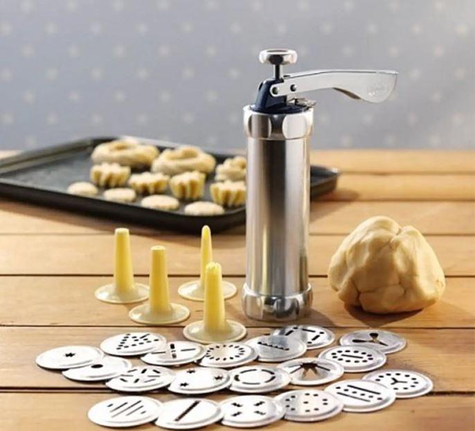 Кондитерський шприц прес для тіста крему + 24 насадки, АЛЮМІНІЙ, фото 1