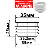 Редукція каналізаційна гумова 32х25 мм біла FLEXCONN-3225-WH McAlpine, фото 2