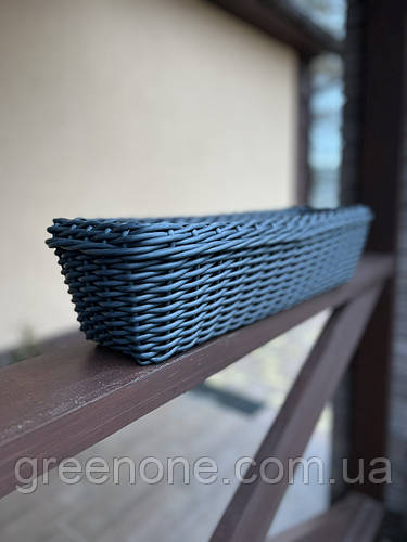 Купить Основное уличное балконное плетеное кашпо для цветов графитового ...