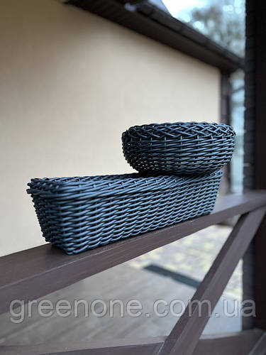 Купить Основное уличное балконное плетеное кашпо для цветов графитового ...