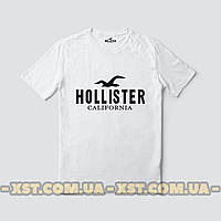 Мужская футболка оверсайз oversize Hollister Холистер Белая