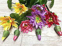 Штучний лотос. Гілка штучної кувшинки ( 115 см ), фото 7