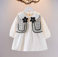 Біле модне котонове плаття дитяче. Сукня  на дівчинку на 2-3 роки Розміри 90-100