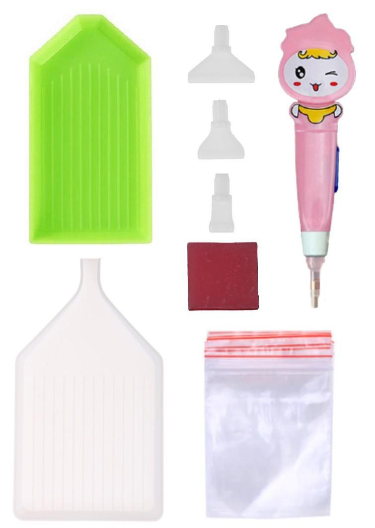 Комплект Инструментов для Алмазной Вышивки Мозаики со Светловым Розовым ...