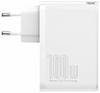 Зарядний пристрій Baseus мережевий GaN2 Pro Q.C 2C + Charger Type-C Cable 100 W White (CCGAN100UE), фото 3