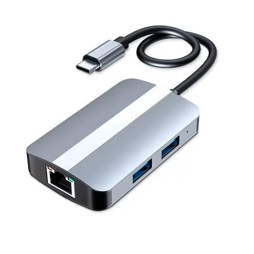 Купить USB 3.0 Type-C - RJ45 Ethernet LAN адаптер и хаб 2x USB 2.0 3.0 ...