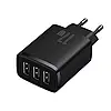 Зарядний пристрій Baseus мережевий Compact Charger 3U 17 W 3 USB Black (CCXJ020101), фото 2