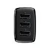Зарядний пристрій Baseus мережевий Compact Charger 3U 17 W 3 USB Black (CCXJ020101), фото 3