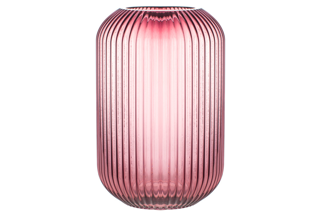 Скляна ваза Етері 18*18*28 см, колір рожевий (420-140)