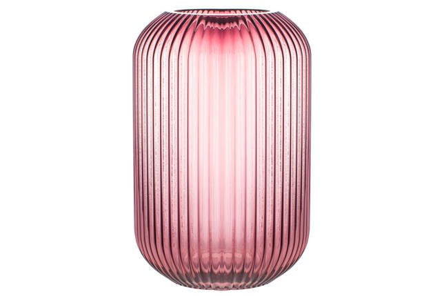 Скляна ваза Етері 18*18*28 см, колір рожевий (420-140), фото 1