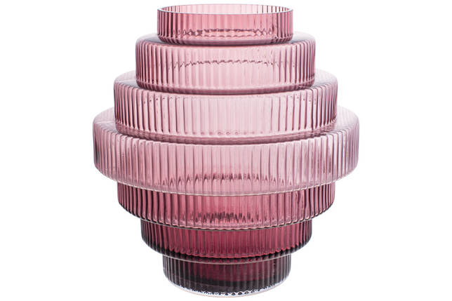 Скляна ваза Торнадо 22*22*23 см, колір — бордо (420-132), фото 1