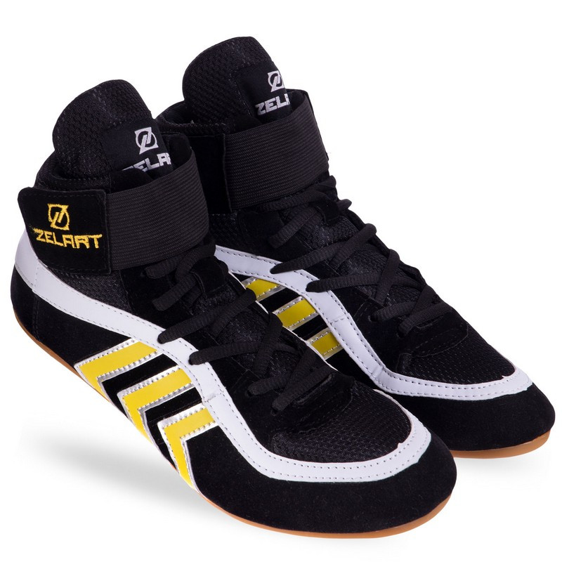 Борцівки OB-4858 ZELART для дорослих верх замша низ нековзка гума чорний, фото 1