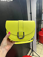 Сумка Virginia Conti Lemon італійська з натуральної шкіри жіночий лимонний клатч крос-боді через плече