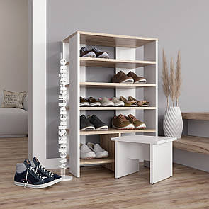 Полиця для взуття з табуреткою, взуттєва тумба