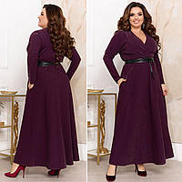 Красива довга жіноча сукня з кишенями великих розмірів 46 - 56