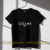 Мужская футболка оверсайз oversize Celine Селин Чёрная S