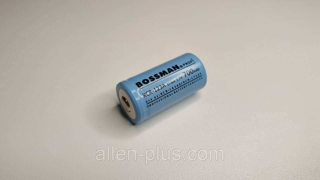 Акумулятор BOSSMAN PROFI Li-Ion CRC-123A/16340 3,7V 700mAh, опуклий плюс