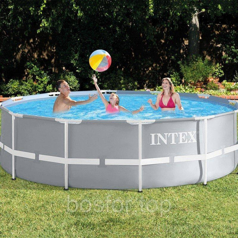 Каркасний басейн Intex 26726 Premium (457х122 см) з картриджним фільтром, драбиною та тентом 16805 л