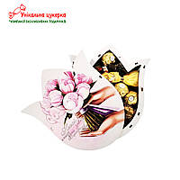 Набор шоколадных конфет в подарочном боксе в виде тюльпана №123, 0,5 кг, (20х18х7 см)