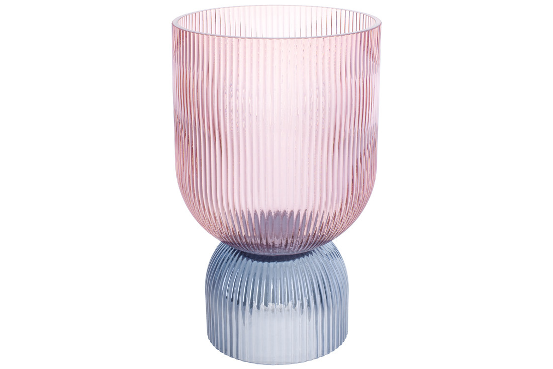 Скляна ваза Погляд 16*16*31 см, колір рожевий з блакитним (420-129)