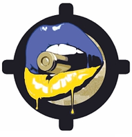 Шеврон Губы с пулей Желто-синий флаг Шевроны на заказ Нашивки на липучке ВСУ (AN-12-347)