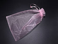 Маленькие подарочные мешочки из органзы для упаковки украшений Цвет светло-розовый. 20х30см