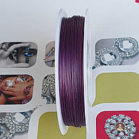 Трос ювелірний, багатожильний, темно фіолетовий, 0,38 мм, 90 м/котушка