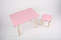 Детский набор стол и стул Розовый. Экопродукт.