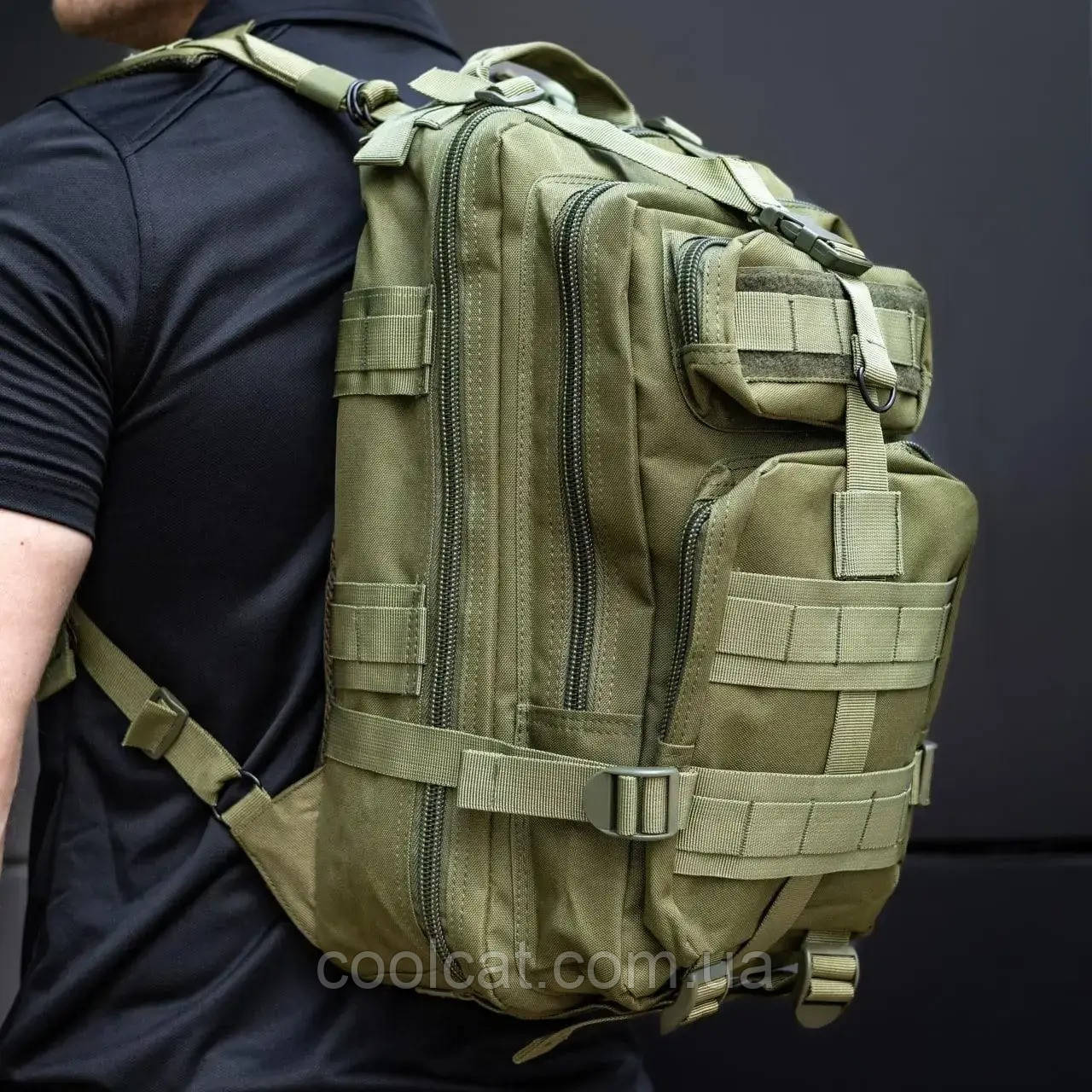 Рюкзак тактичний на 45л (50х30х20 см) M07, Оливковий / Військовий рюкзак / Армійський рюкзак