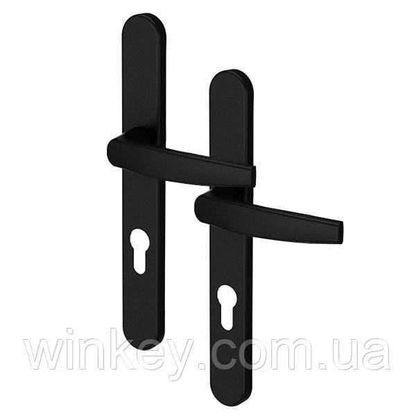 Ручка натискна дверна MEDOS VICTORY 25/92 чорна, фото 1