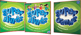 Super Minds 2. Student's+Workbook+Grammar. Повний комплект книг з англійської мови. Підручник+Зошит+Граматика