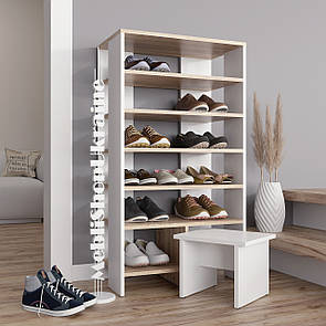 Полиця для взуття з табуреткою, взуттєва тумба