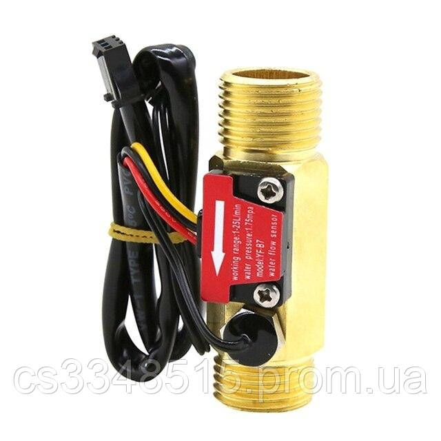 Датчик Расхода Воды + Датчик Температуры 1/2" Импульсный 1-25 Л/мин ...
