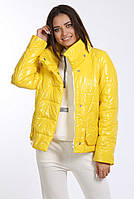 Куртка короткая женская желтая с карманами плащевка короткая Актуаль 327, 42