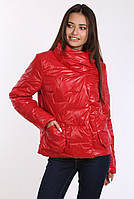 Куртка короткая женская красная с карманами плащевка короткая Актуаль 327, 44
