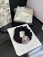Стильная черная брендовая резинка для волос с логотипом, ЛЮКС качество!