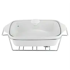 Марміт керамічний Kamille прямокутний 2,4 літра на 3 свічки колір білий KM6403