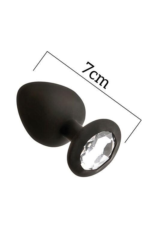 Анальна пробка з кристалом MAI Attraction Toys No47 Black, довжина 7 см, діаметр 2,8 см