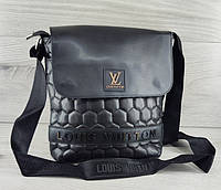 Строгая мужская сумка-планшет через плечо из экокожи с элегантным дизайном и функциональными карманами
