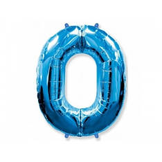 Кулька фольгована Цифри 0 синій 45 см
