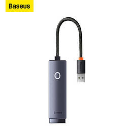 Мережевий адаптер перехідник Baseus Hub Lite USB А- Ethernet RJ45 Grey (WKQX000113)