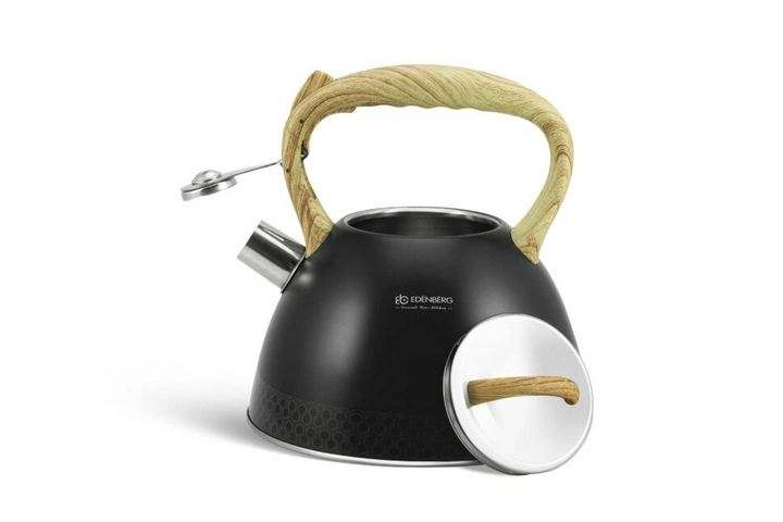 Металевий чайник зі свистком Edenberg EB-8809 змінний колір зі свистком 3.00 л чорний