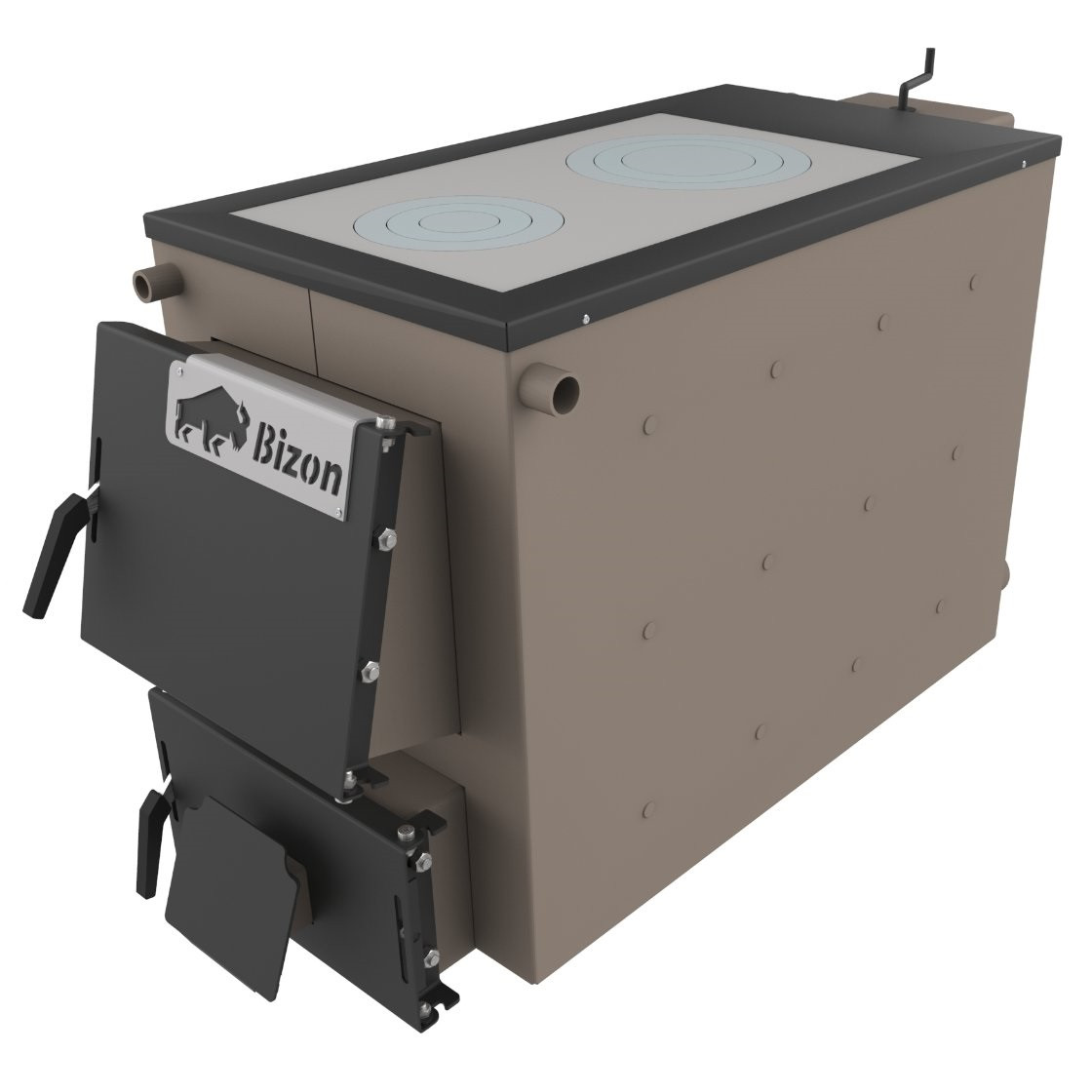 Котел твердопаливний з варочною поверхнею Бізон М-П 12 кВт на 2 плити