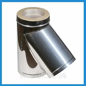 Трійник для димоходу сендвіч 45° термо Ø 180/250 Товщина 0.5 мм (Нерж х Нерж) з нержавіючої сталі для парилки